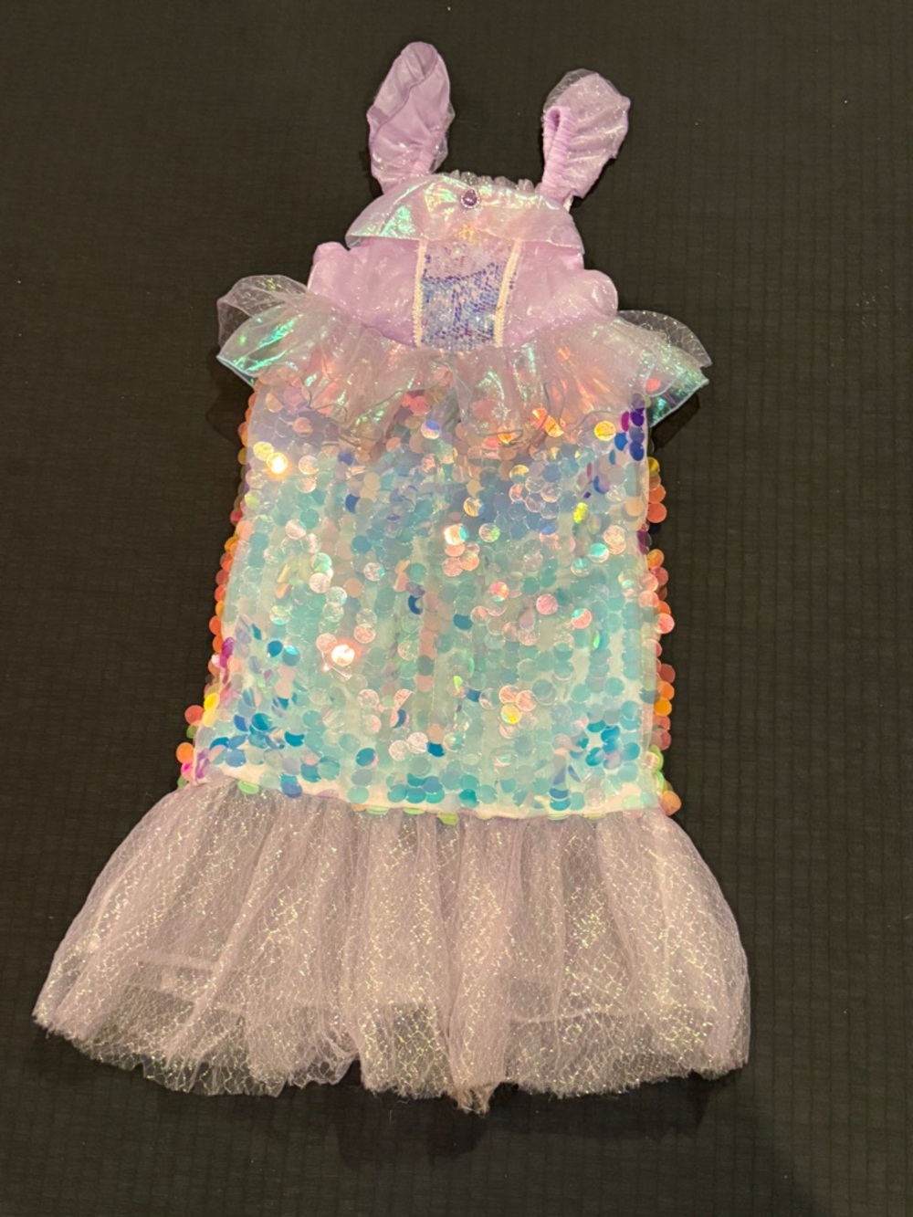 Size 140  8-10 Kids Iridescent Sequin Mermaid Costume Dress - Lavender